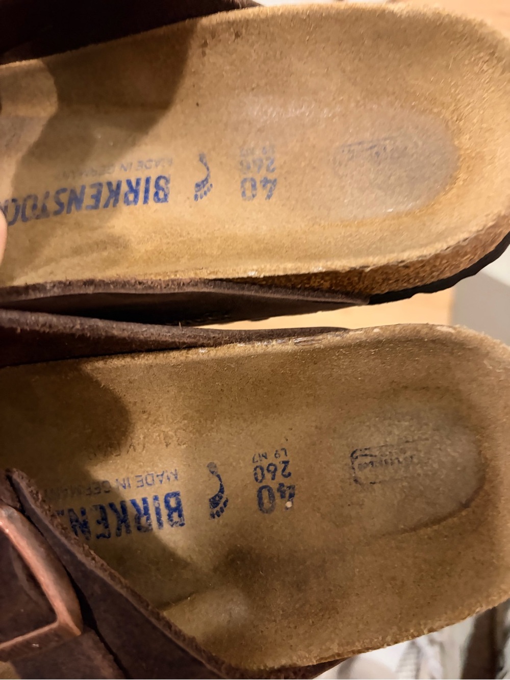 Birkenstock Brown Leather Two-Strap Sandals with Copper Buckles - Picture 4 of 4